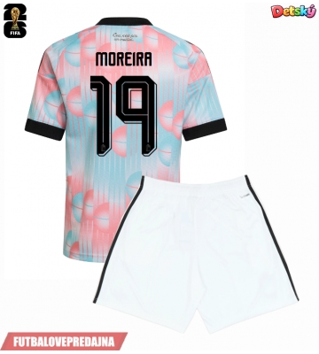 Lacne Dětský Futbalové dres Belgicko Diego Moreira #19 MS 2026 Krátky Rukáv - Preč (+ trenírky)